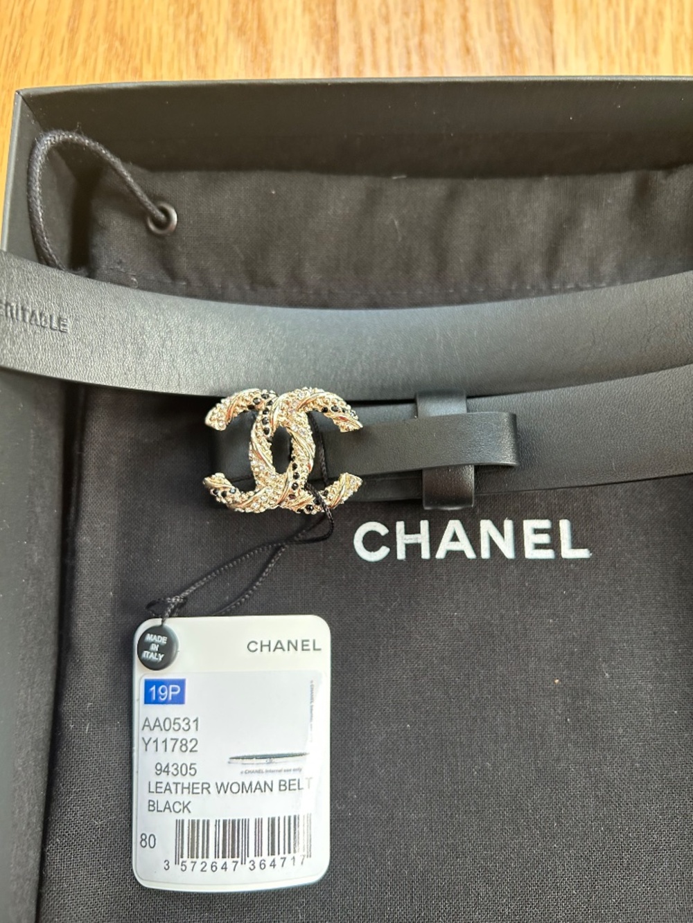 Limited Time Reduced Price Authentic Chanel Women’s Black Leather Belt - Picture 3 of 5